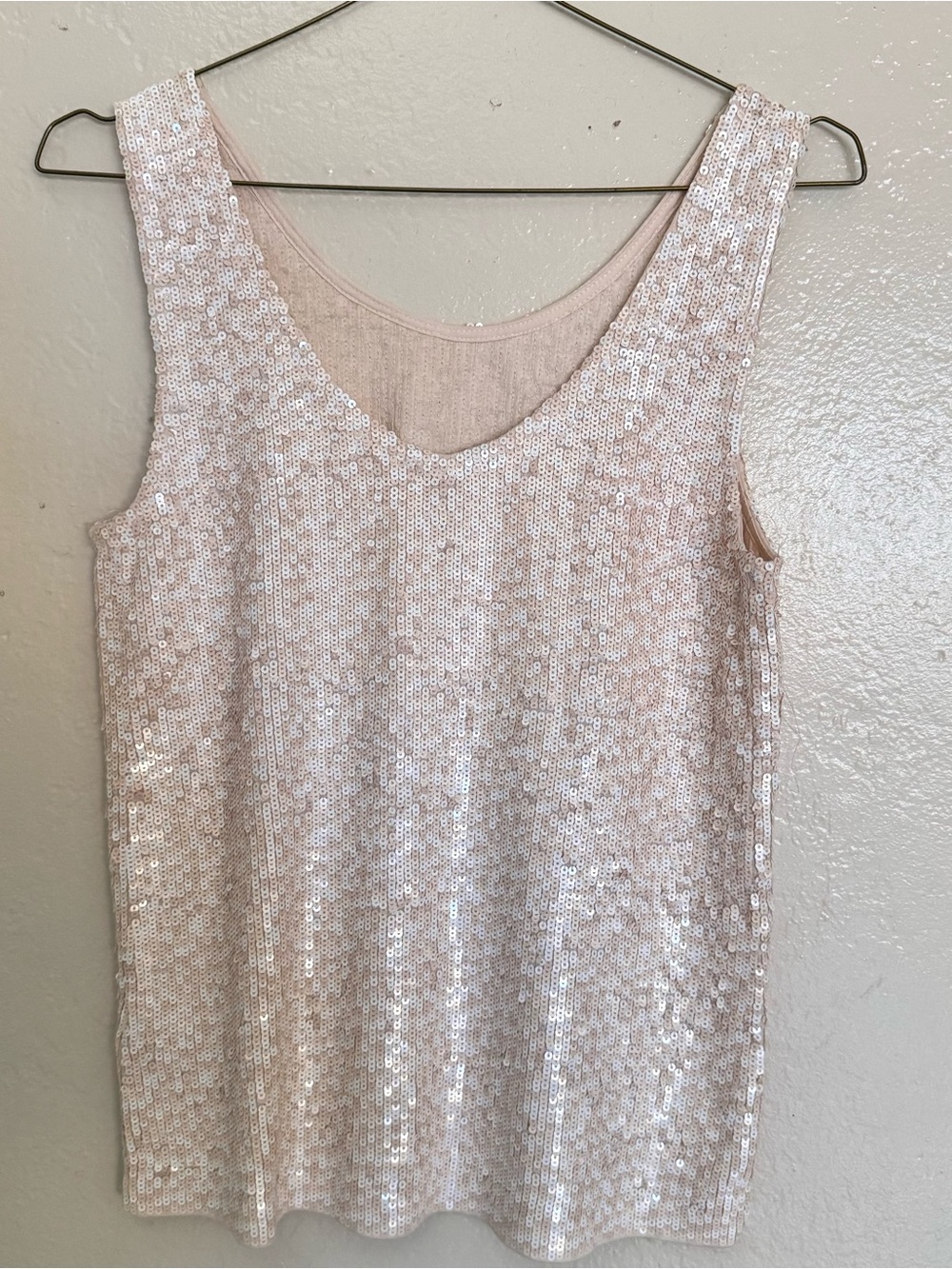 J.Crew Women's Sequin Tank Top Sleeveless ivory Size XS